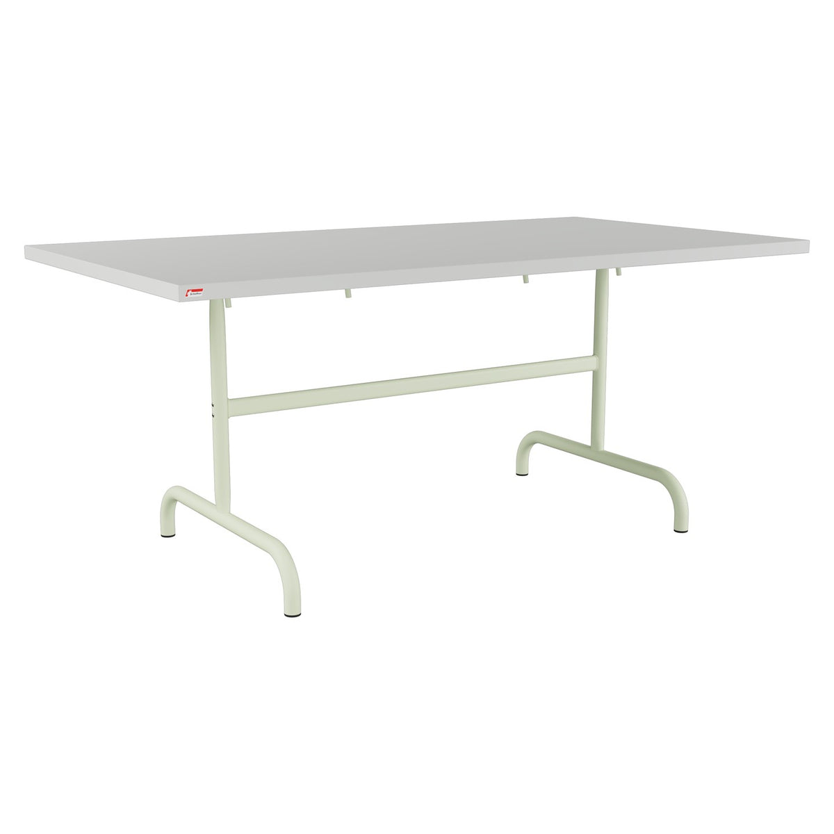 Schaffner Säntis Table repas rabattable 165x90cm – Gris Argent 78 / Vert Pastel 64