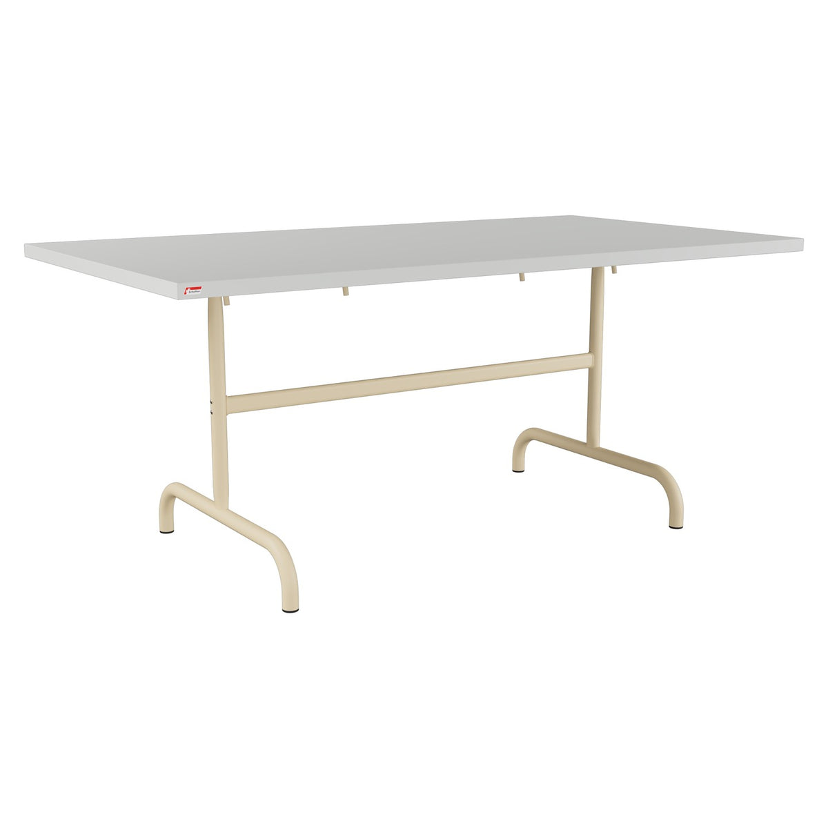 Schaffner Säntis Table repas rabattable 165x90cm – Gris Argent 78 / Marron Pastel 83