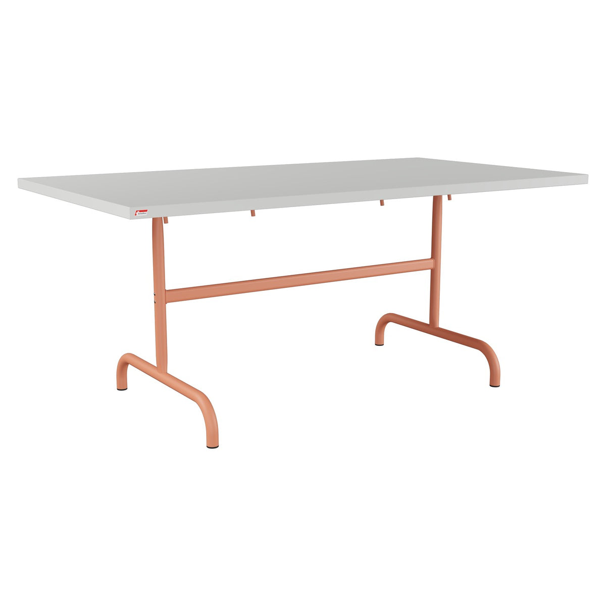 Schaffner Säntis Table repas rabattable 165x90cm – Gris Argent 78 / Terracotta 84