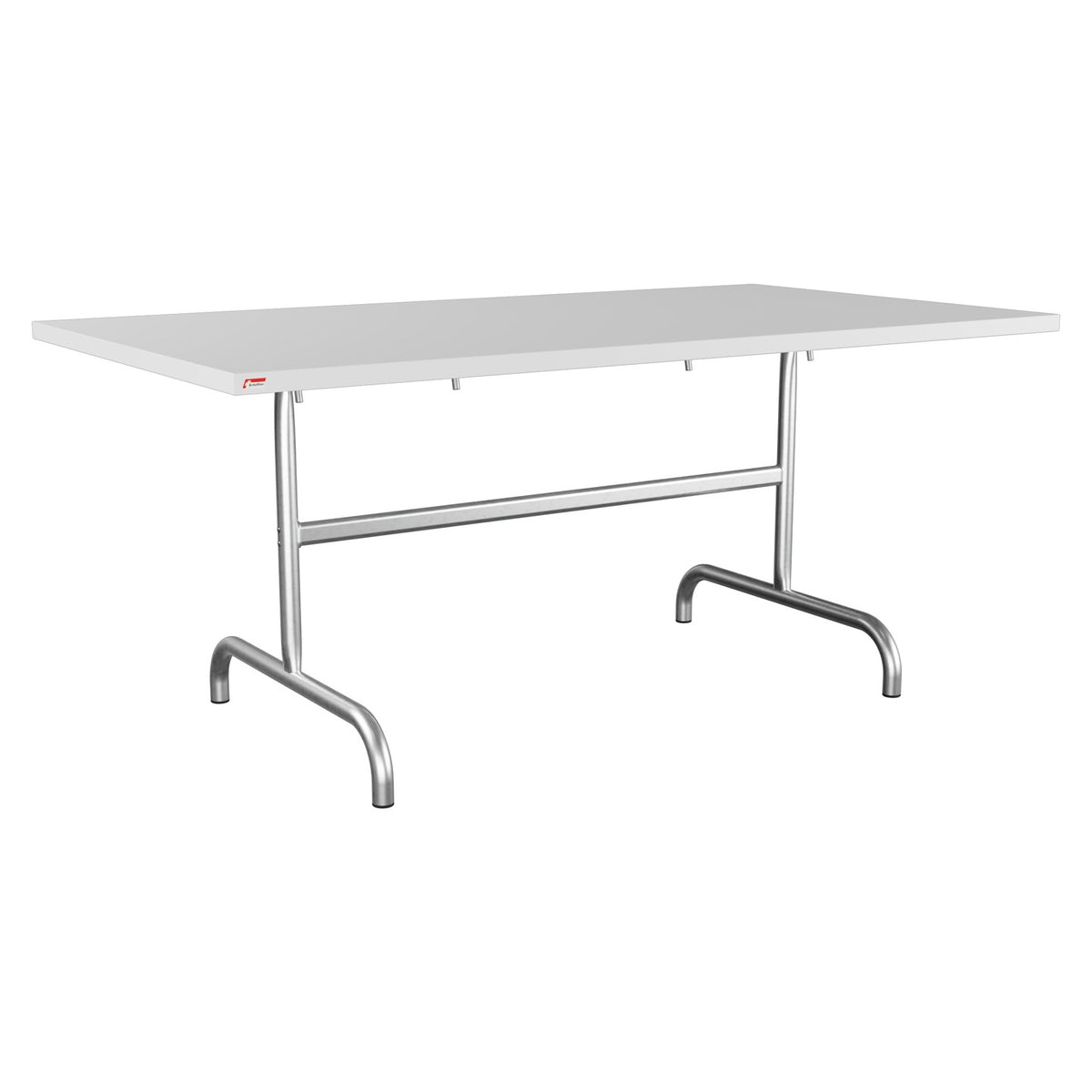 Schaffner Säntis Table repas rabattable 165x90cm – Blanc 90 / Galvanisé à chaud 02