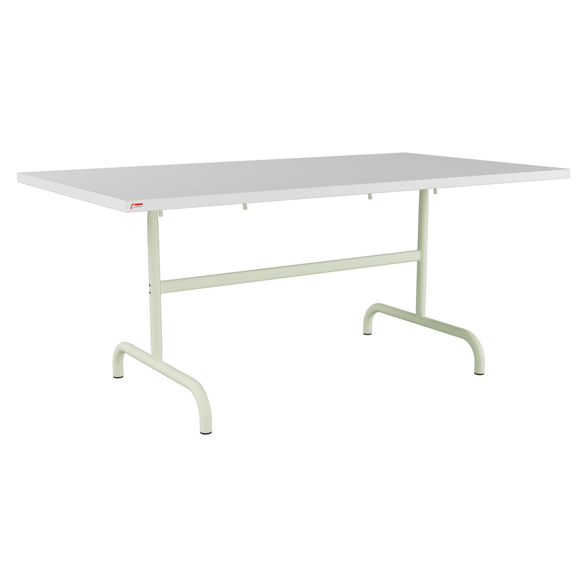 Schaffner Säntis Table repas rabattable 165x90cm – Blanc 90 / Vert Pastel 64