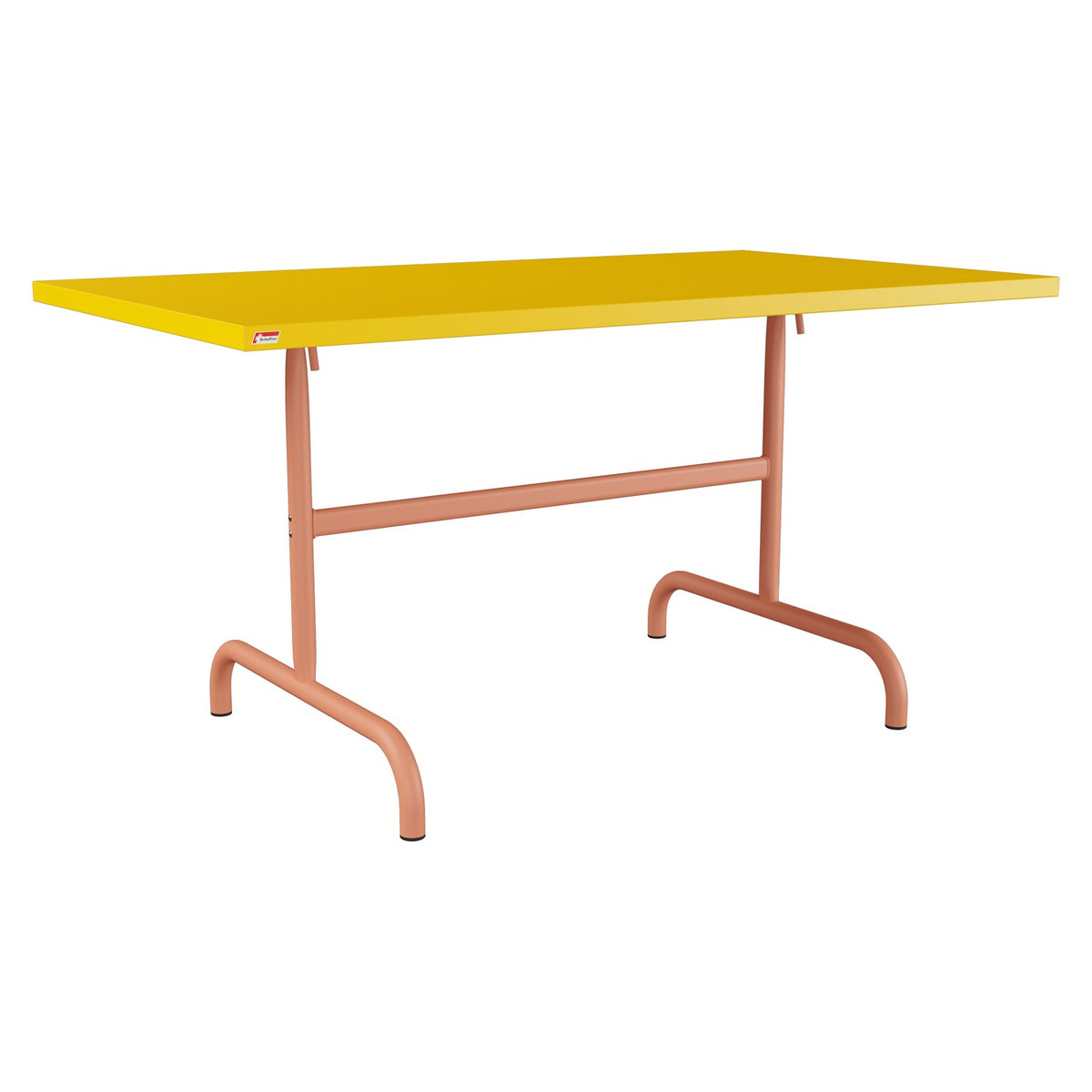 Schaffner Säntis Table repas rabattable 140x80cm – Jaune 11 / Terracotta 84