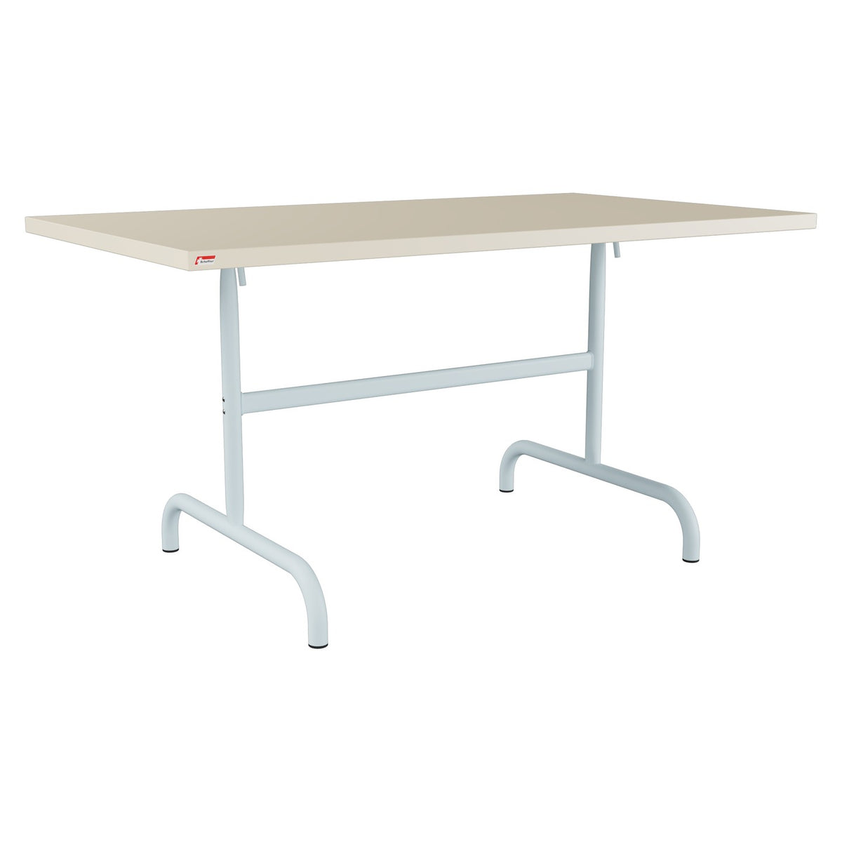 Schaffner Säntis Table repas rabattable 140x80cm – Sable Pastel 15 / Bleu Pastel 51