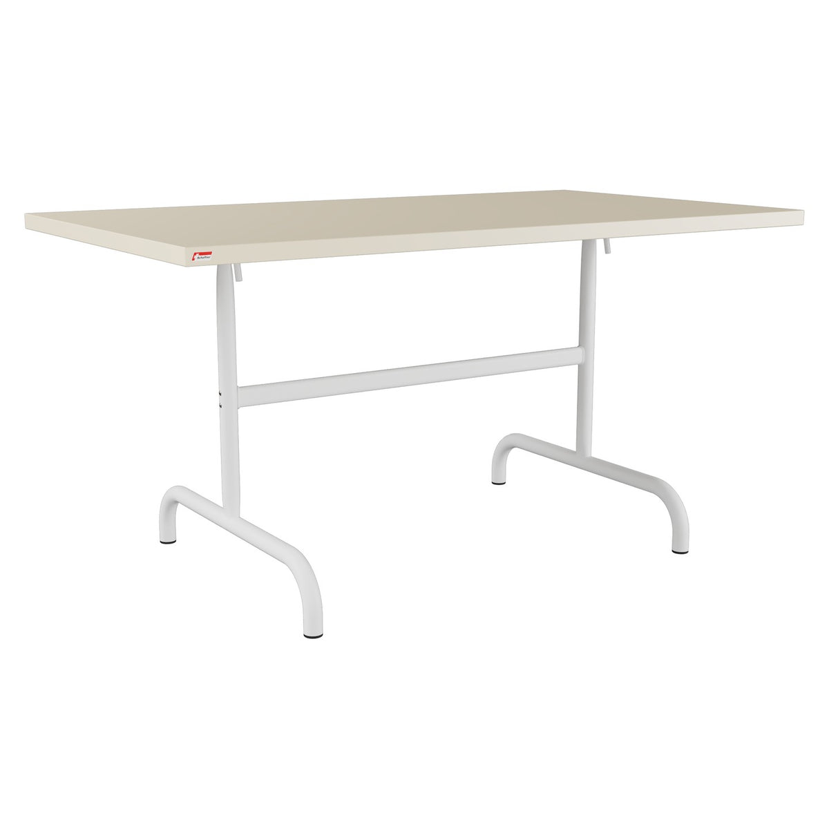 Schaffner Säntis Table repas rabattable 140x80cm – Sable Pastel 15 / Blanc 90