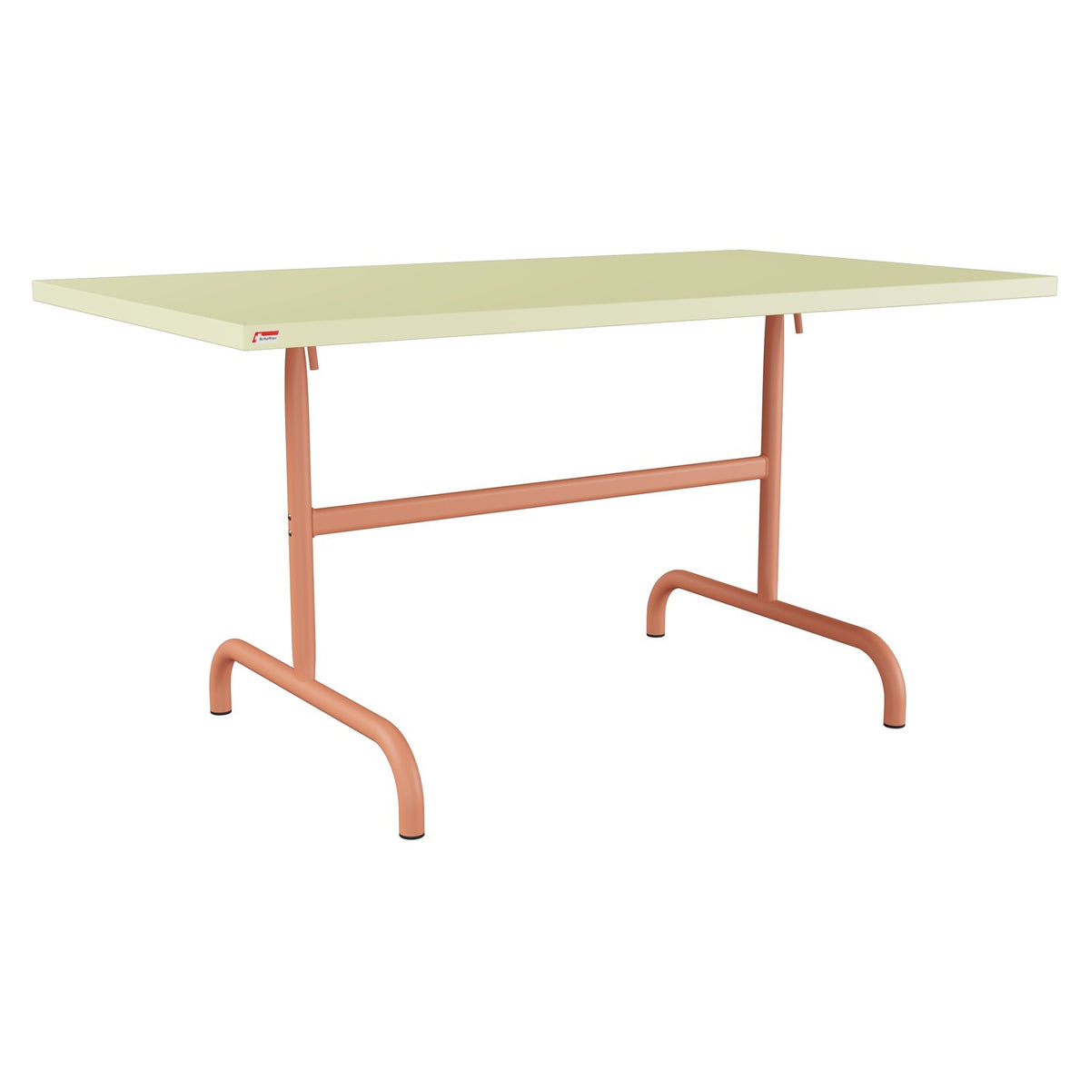 Schaffner Säntis Table repas rabattable 140x80cm – Jaune Buis 18 / Terracotta 84