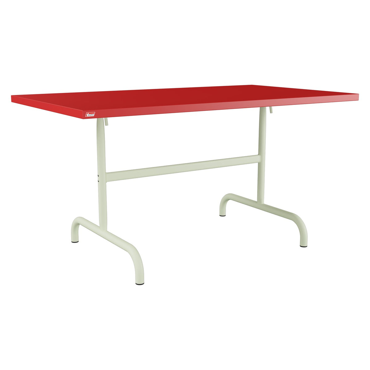 Schaffner Säntis Table repas rabattable 140x80cm – Rouge 30 / Vert Pastel 64
