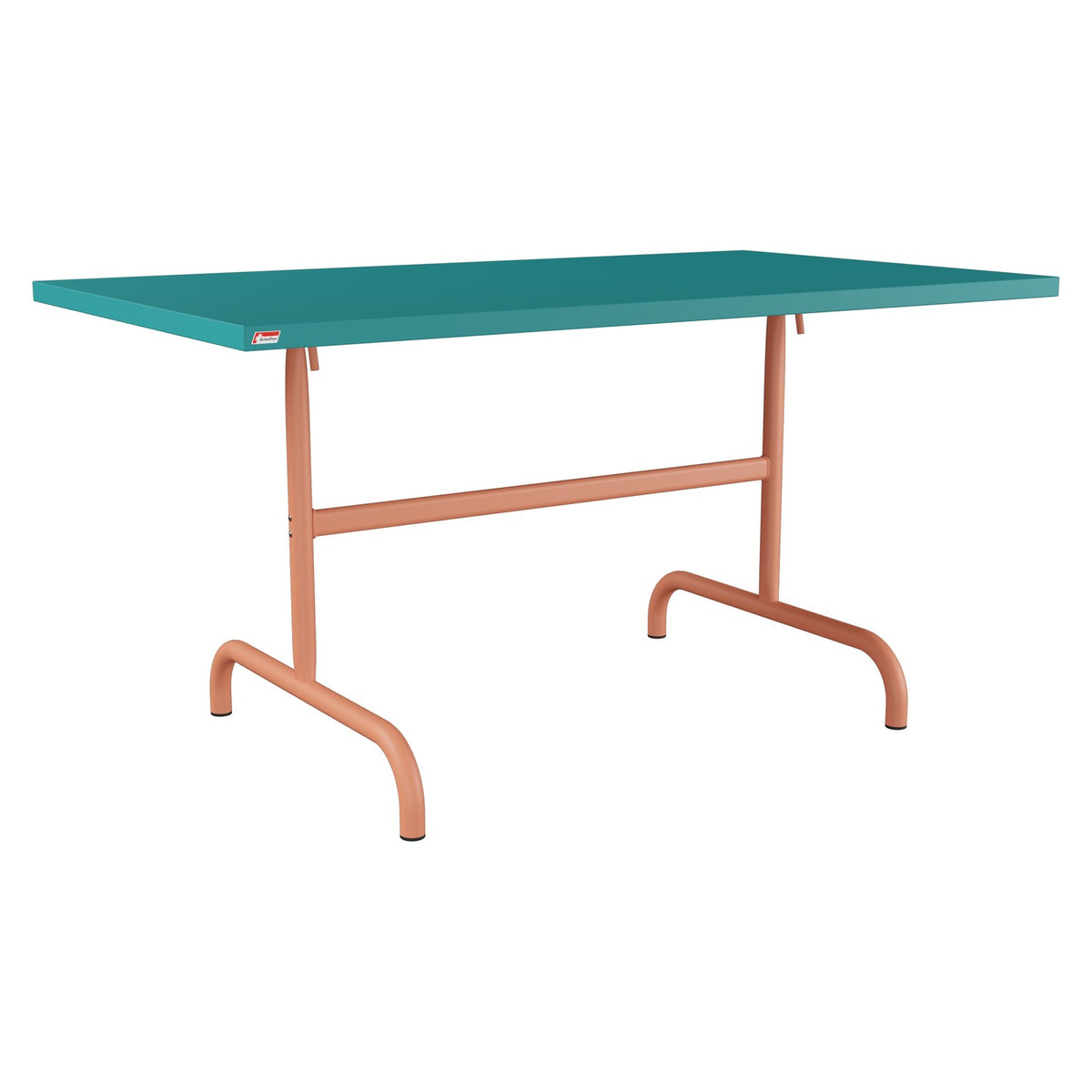 Schaffner Säntis Table repas rabattable 140x80cm – Bleu Kali 56 / Terracotta 84