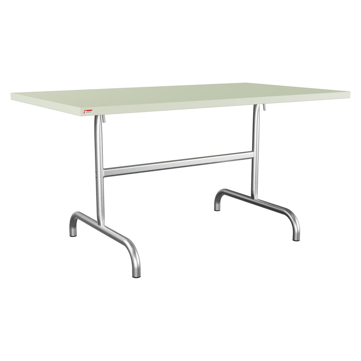 Schaffner Säntis Table repas rabattable 140x80cm – Vert Pastel 64 / Galvanisé à chaud 02