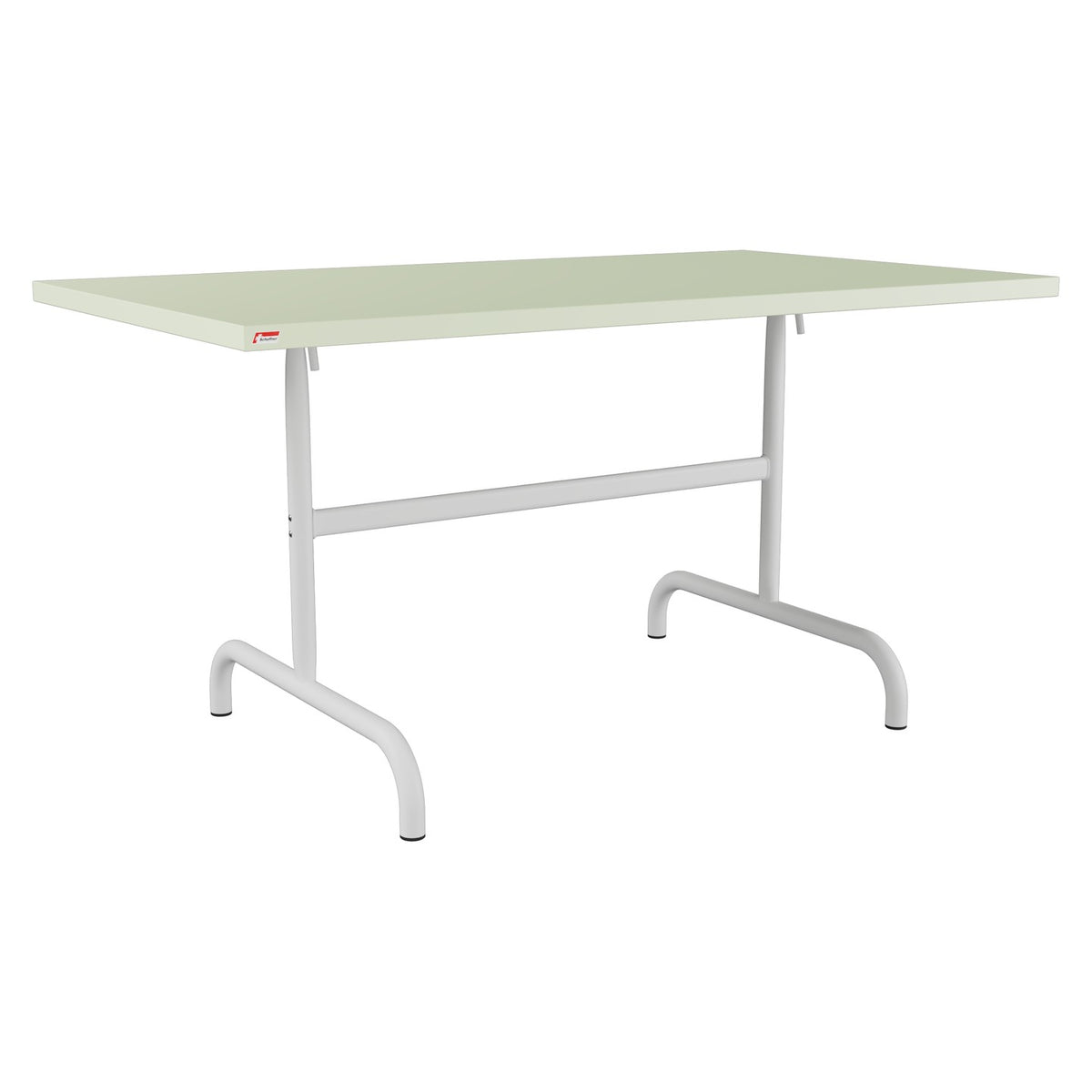 Schaffner Säntis Table repas rabattable 140x80cm – Vert Pastel 64 / Gris Argent 78
