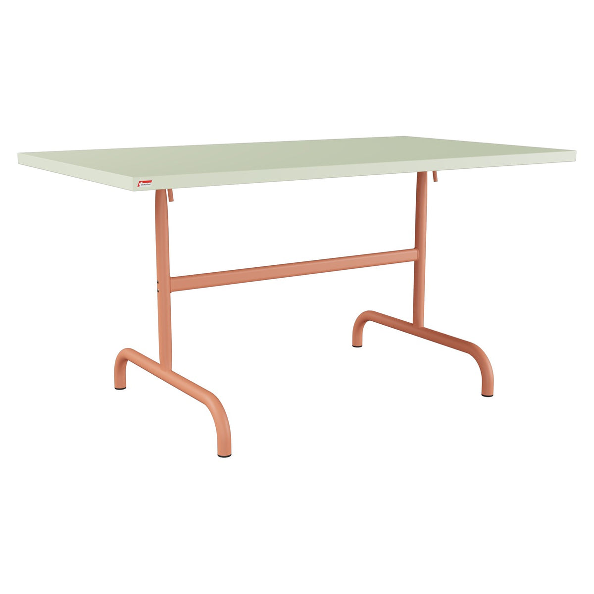 Schaffner Säntis Table repas rabattable 140x80cm – Vert Pastel 64 / Terracotta 84