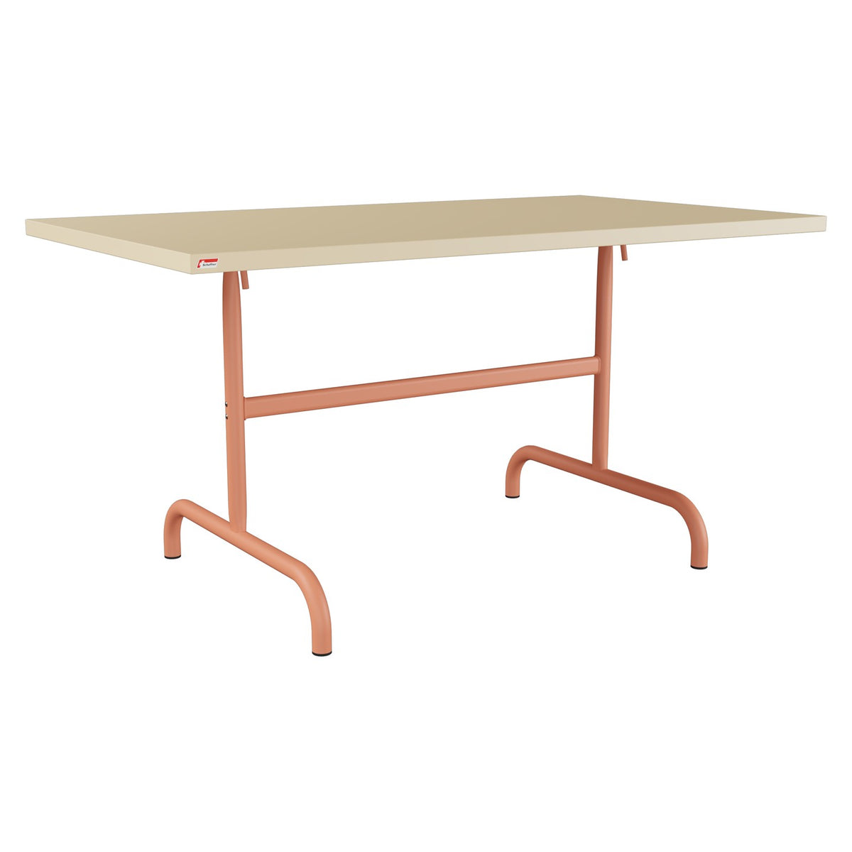 Schaffner Säntis Table repas rabattable 140x80cm – Marron Pastel 83 / Terracotta 84