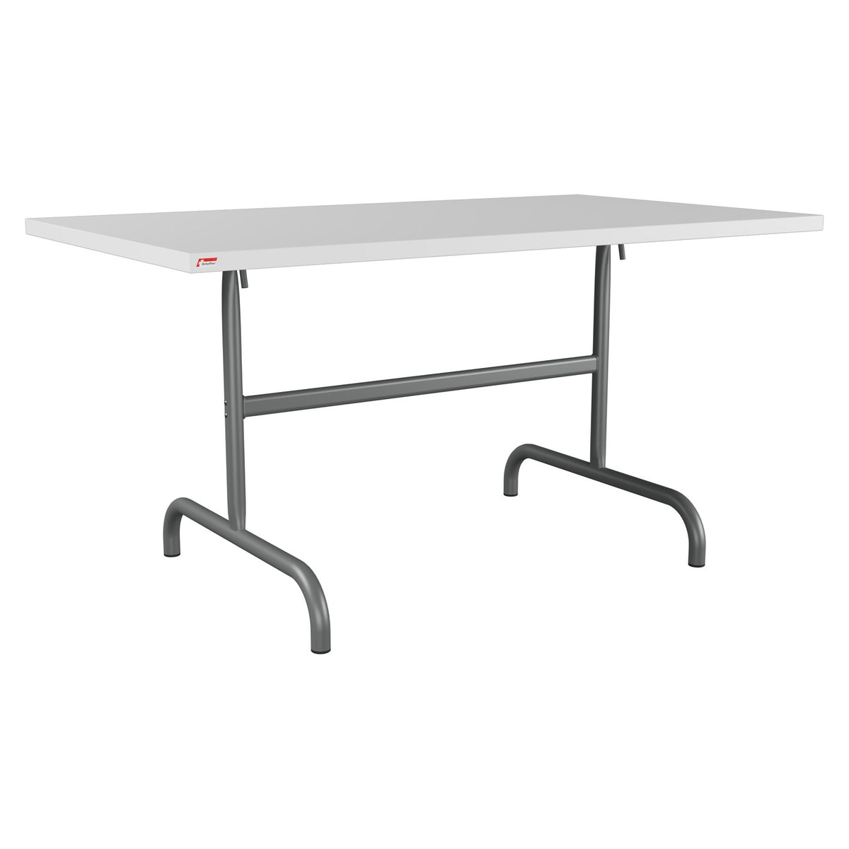 Schaffner Säntis Table repas rabattable 140x80cm – Blanc 90 / Graphite 73