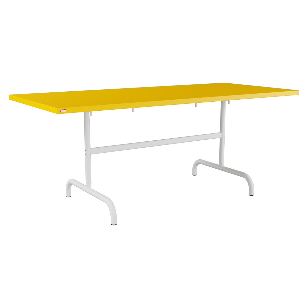 Schaffner Säntis Table repas rabattable 180x80cm – Jaune 11 / Blanc 90