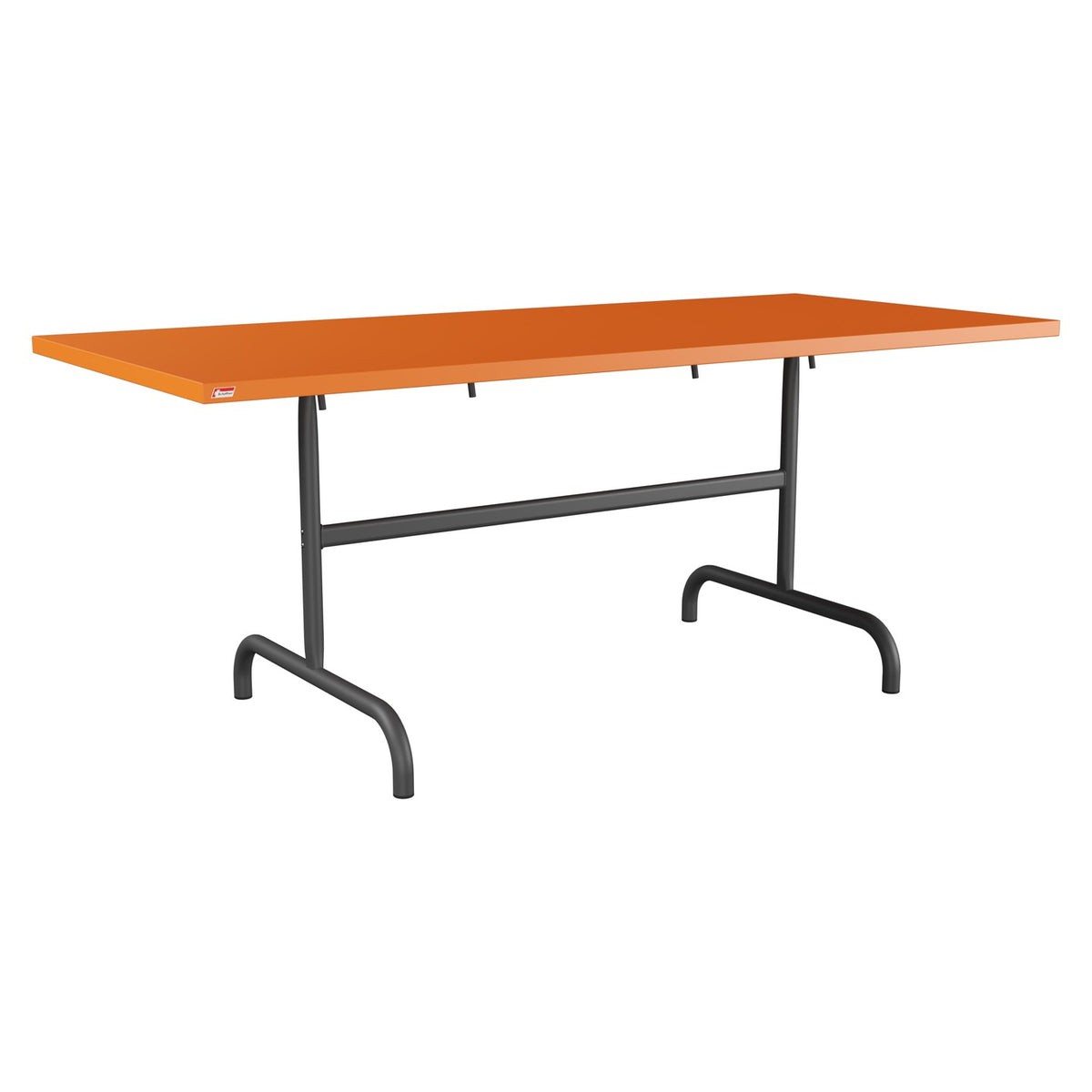 Schaffner Säntis Table repas rabattable 180x80cm – Orange 13 / Noir 91
