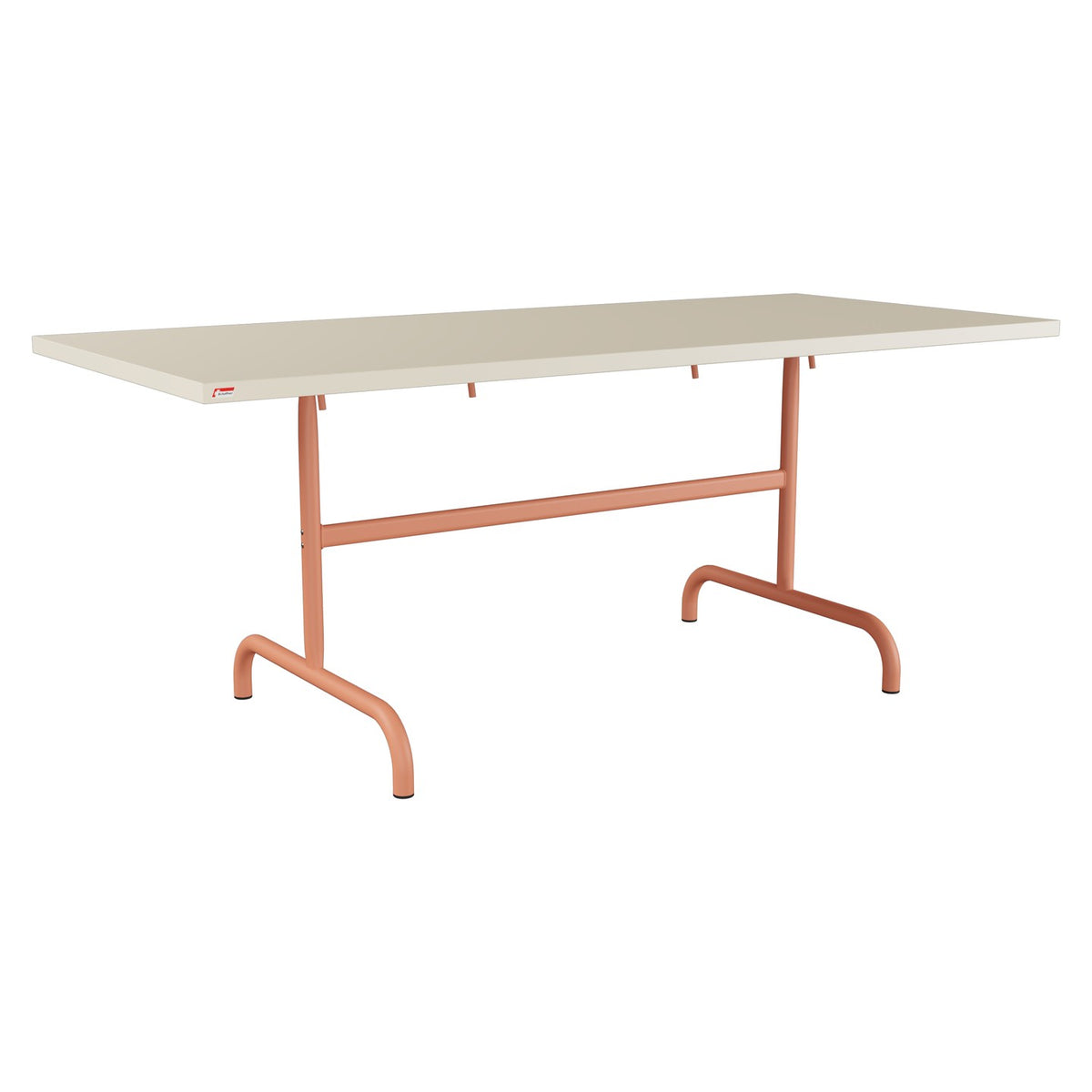 Schaffner Säntis Table repas rabattable 180x80cm – Sable Pastel 15 / Terracotta 84