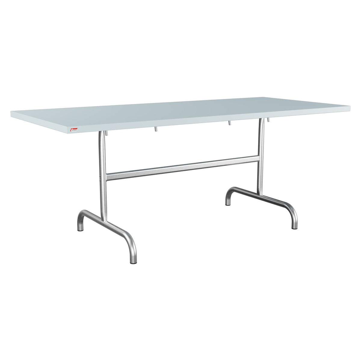 Schaffner Säntis Table repas rabattable 180x80cm – Bleu Pastel 51 / Galvanisé à chaud 02