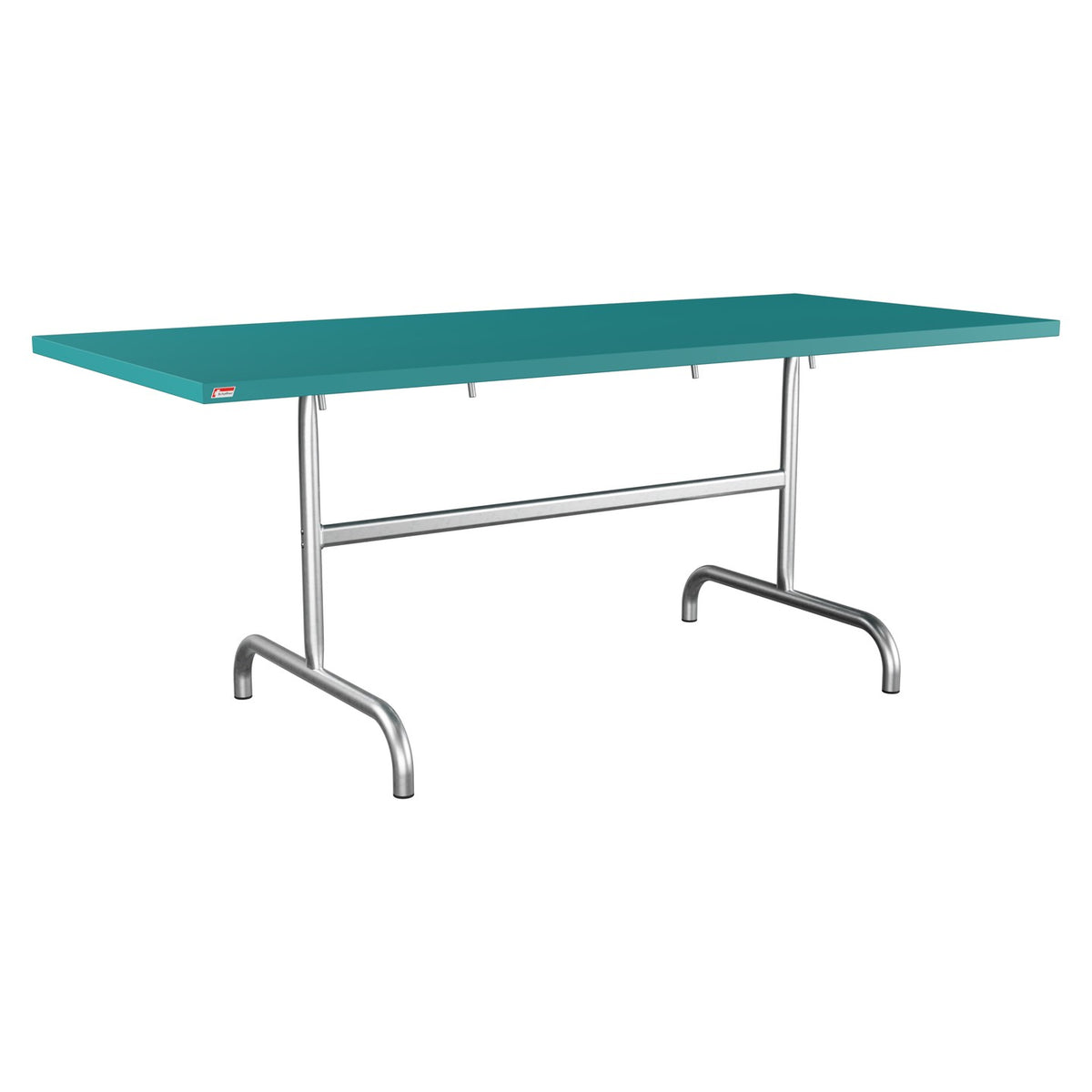 Schaffner Säntis Table repas rabattable 180x80cm – Bleu Kali 56 / Galvanisé à chaud 02