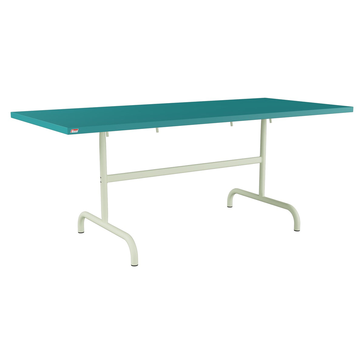 Schaffner Säntis Table repas rabattable 180x80cm – Bleu Kali 56 / Vert Pastel 64