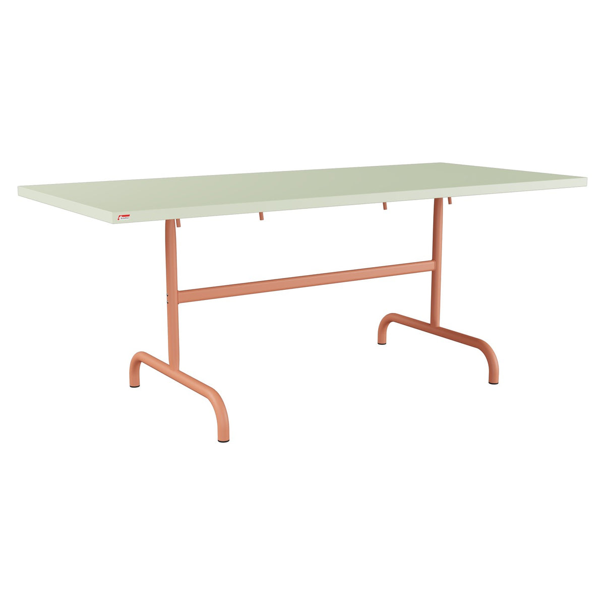 Schaffner Säntis Table repas rabattable 180x80cm – Vert Pastel 64 / Terracotta 84
