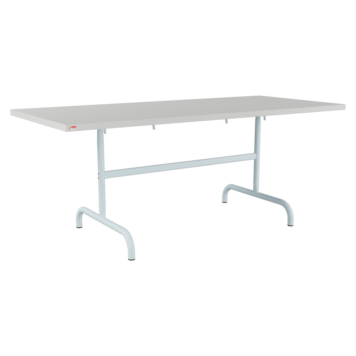 Schaffner Säntis Table repas rabattable 180x80cm – Gris Argent 78 / Bleu Pastel 51