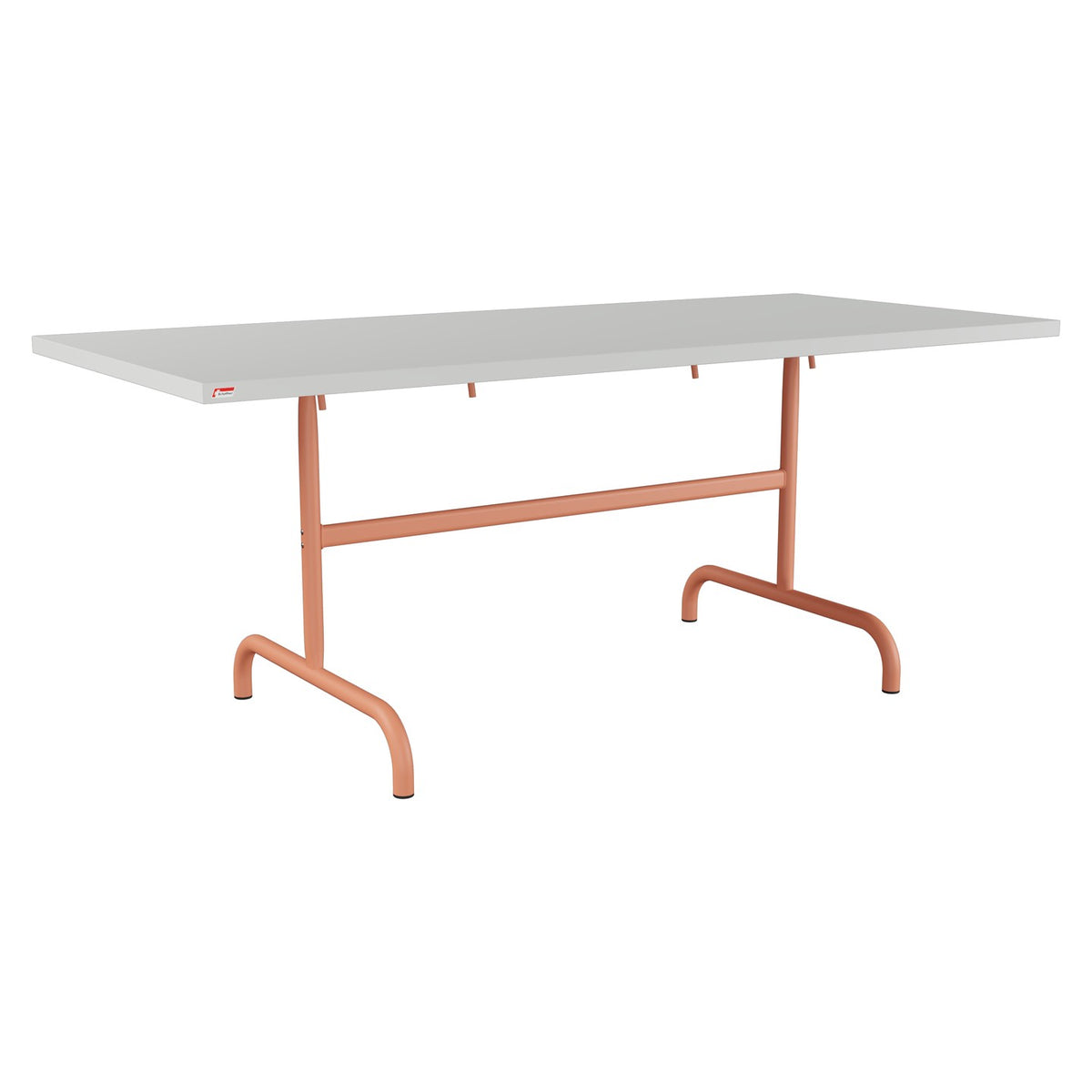 Schaffner Säntis Table repas rabattable 180x80cm – Gris Argent 78 / Terracotta 84