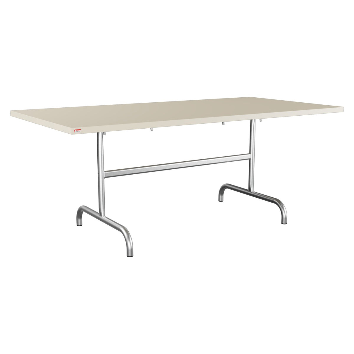 Schaffner Säntis Table repas rabattable 180x90cm – Sable Pastel 15 / Galvanisé à chaud 02