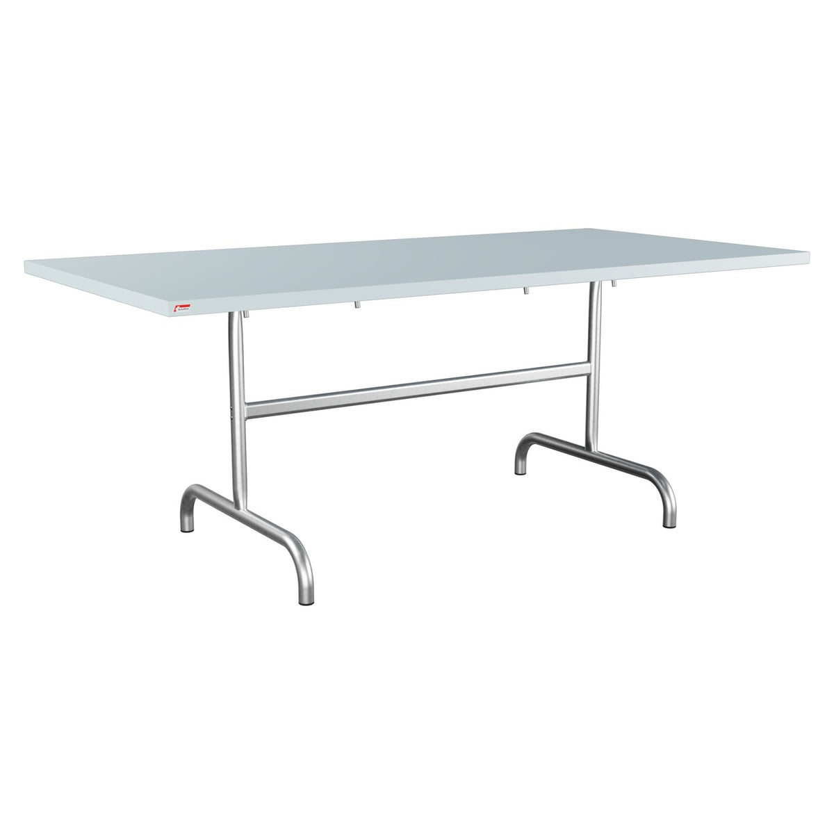 Schaffner Säntis Table repas rabattable 180x90cm – Bleu Pastel 51 / Galvanisé à chaud 02