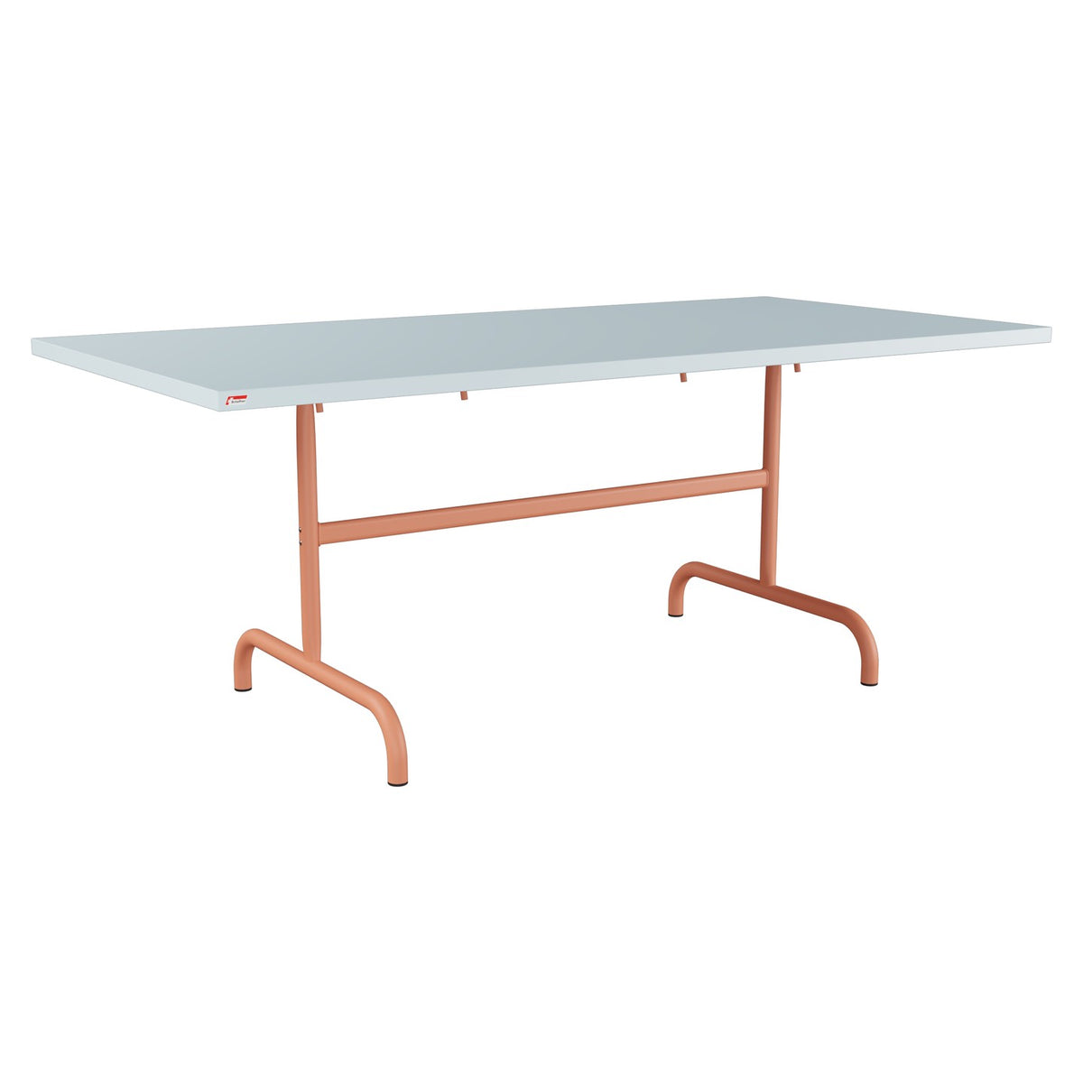 Schaffner Säntis Table repas rabattable 180x90cm – Bleu Pastel 51 / Terracotta 84