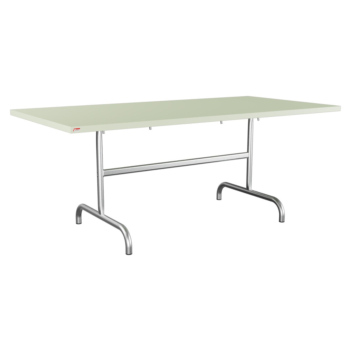 Schaffner Säntis Table repas rabattable 180x90cm – Vert Pastel 64 / Galvanisé à chaud 02