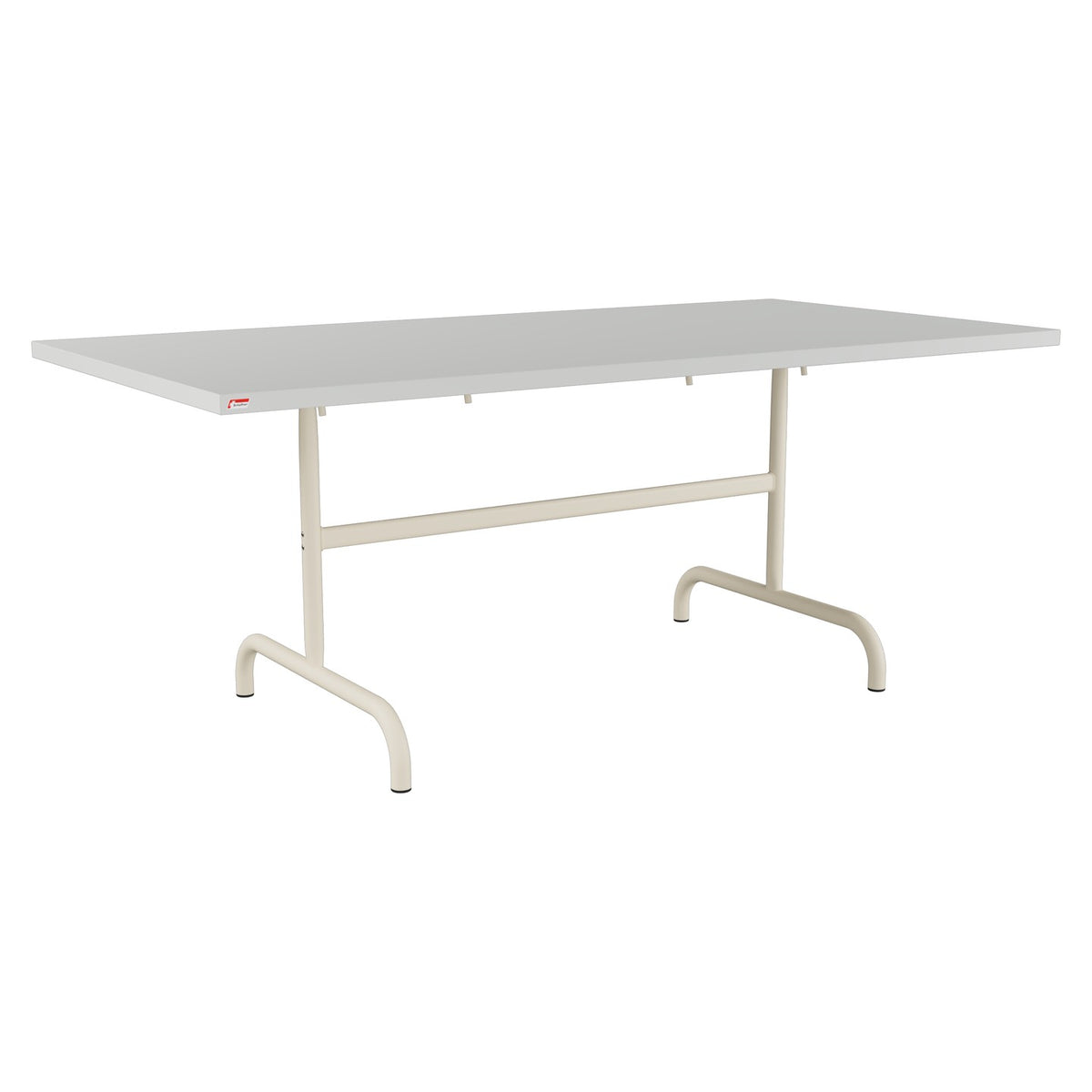 Schaffner Säntis Table repas rabattable 180x90cm – Gris Argent 78 / Sable Pastel 15