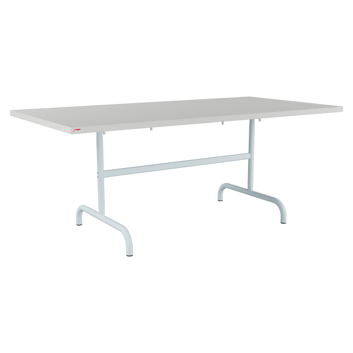 Schaffner Säntis Table repas rabattable 180x90cm – Gris Argent 78 / Bleu Pastel 51