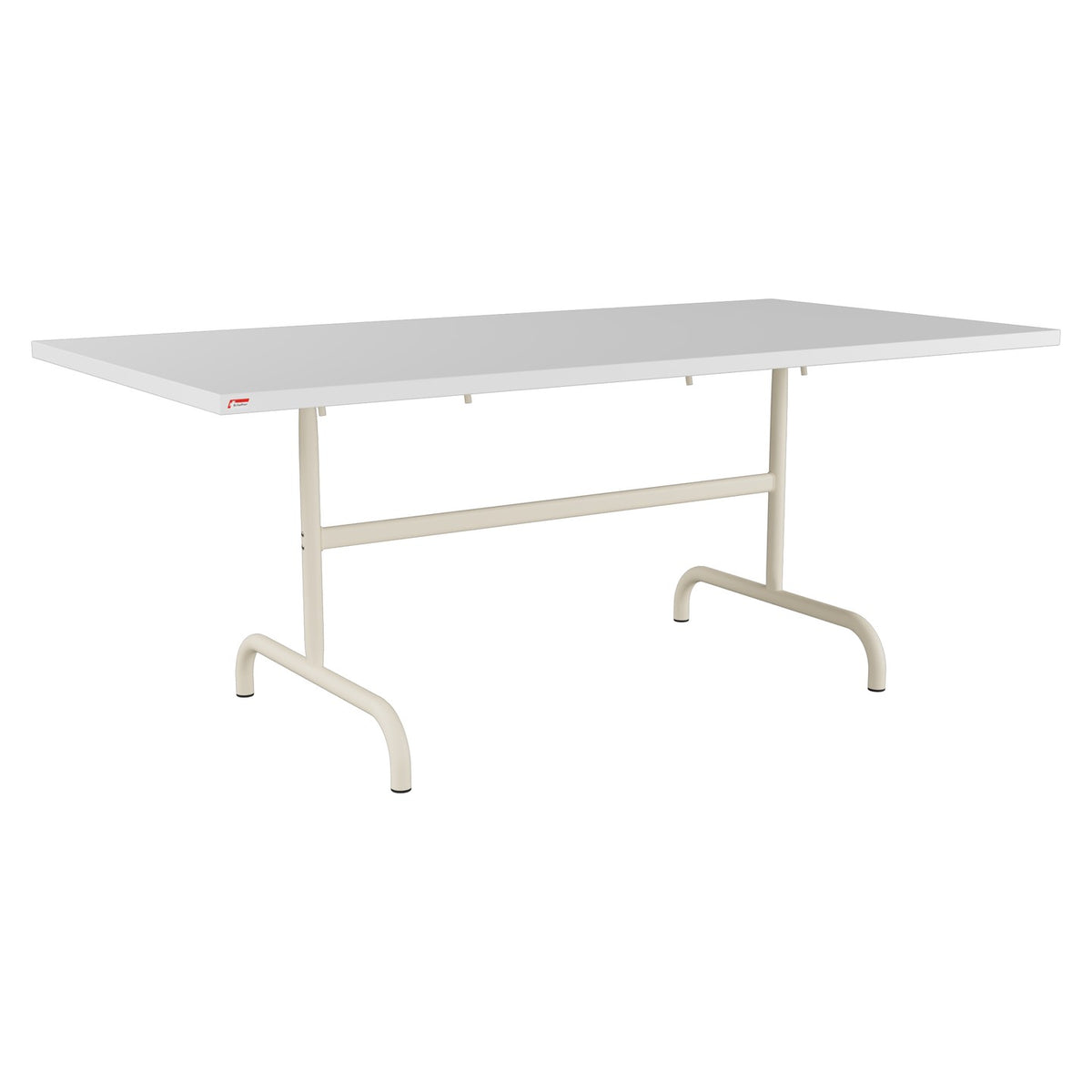 Schaffner Säntis Table repas rabattable 180x90cm – Blanc 90 / Sable Pastel 15