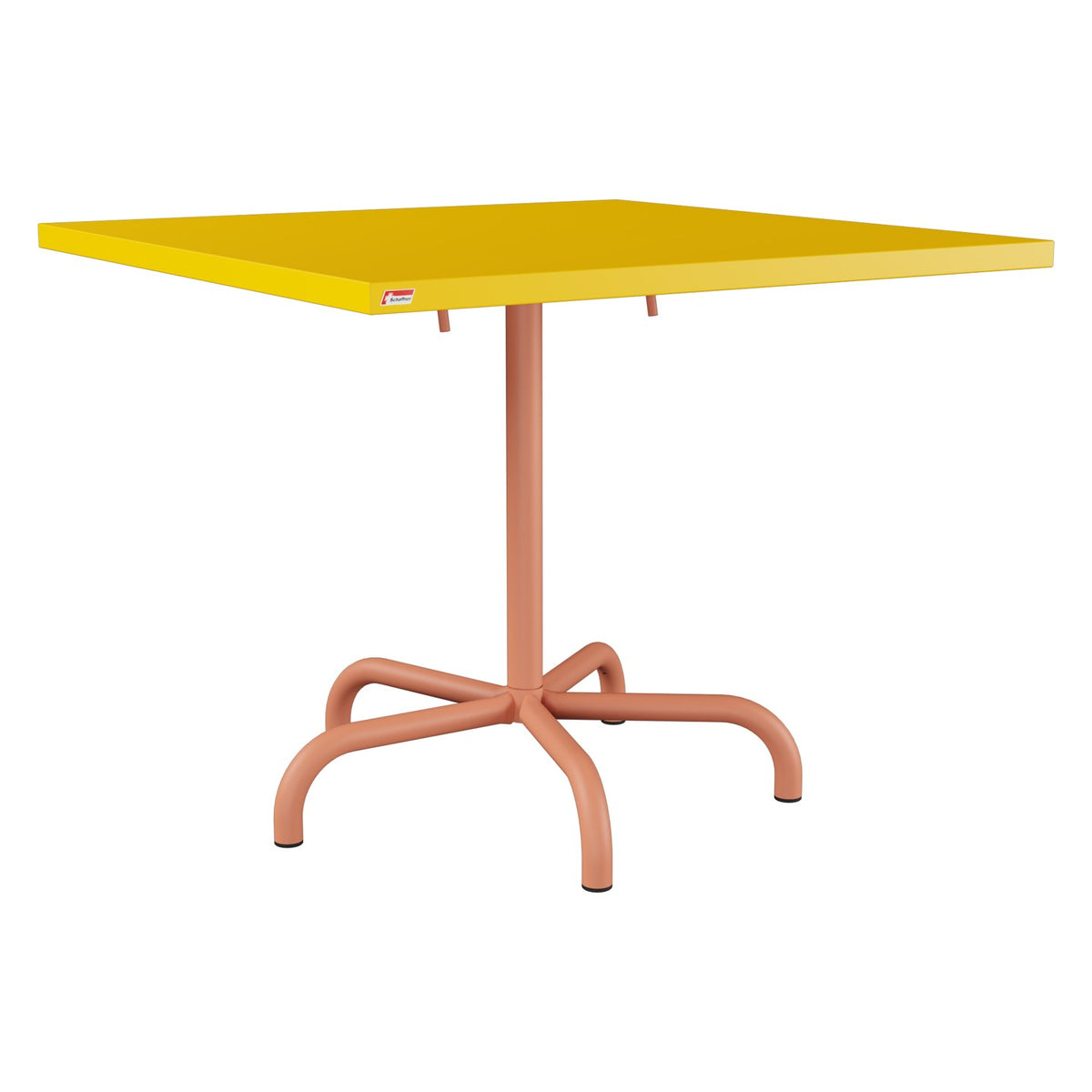 Schaffner Säntis Table repas rabattable 90x90cm – Jaune 11 / Terracotta 84