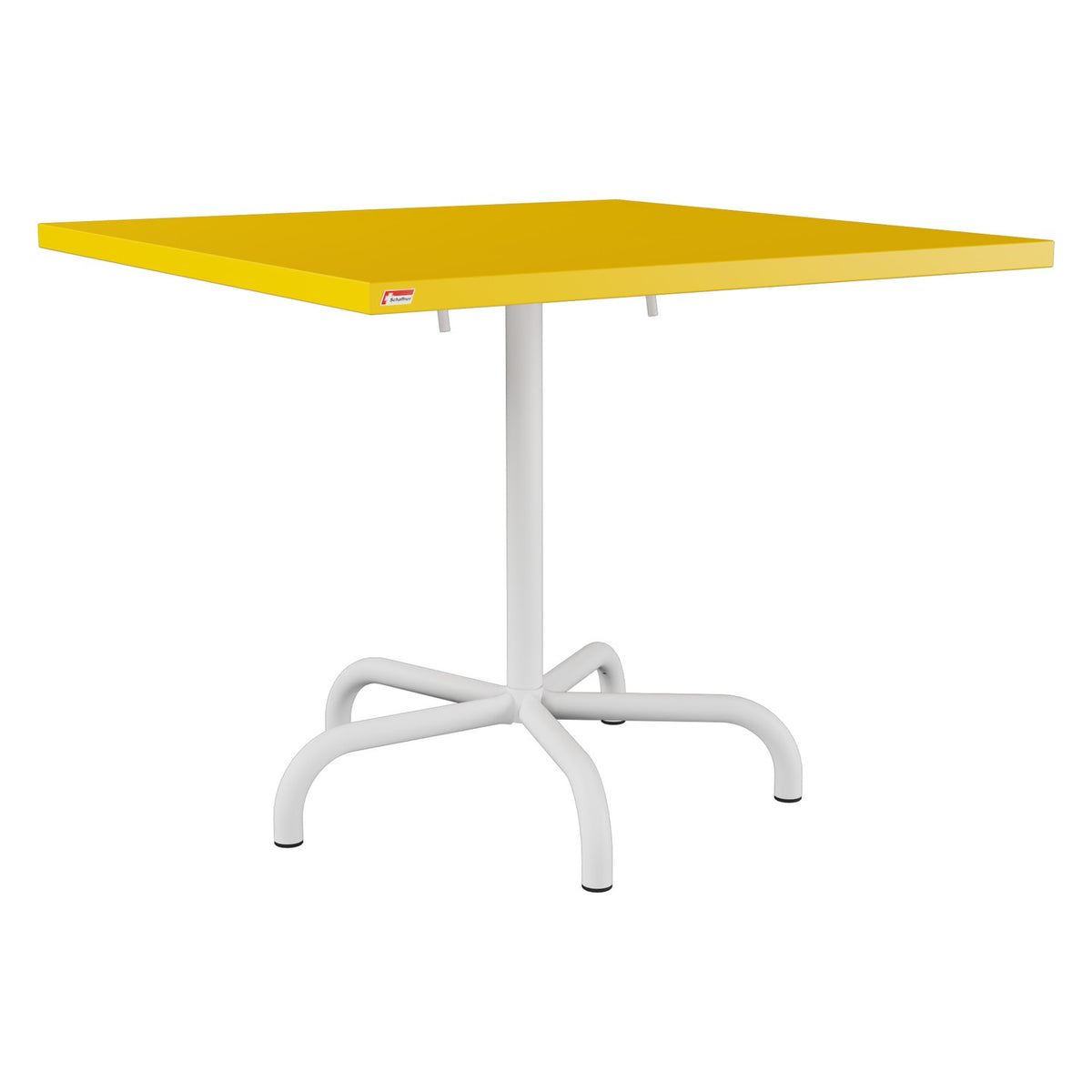 Schaffner Säntis Table repas rabattable 90x90cm – Jaune 11 / Blanc 90