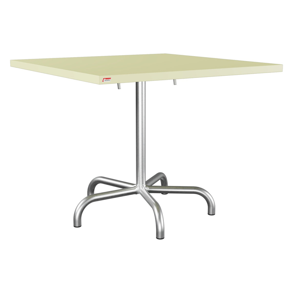 Schaffner Säntis Table repas rabattable 90x90cm – Jaune Buis 18 / Galvanisé à chaud 02