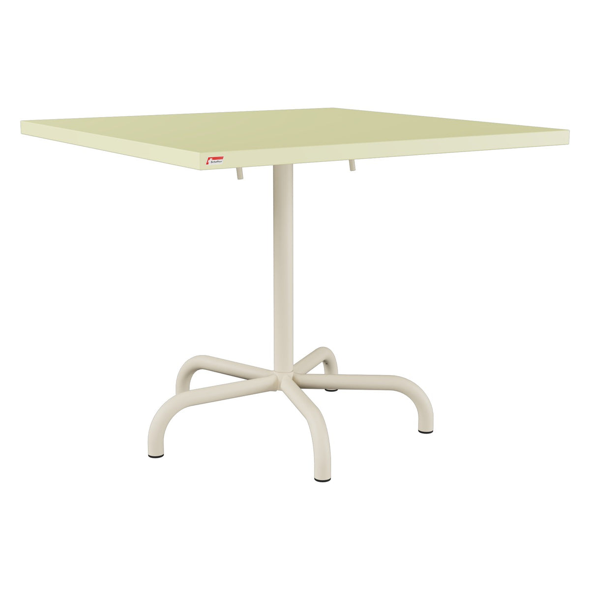 Schaffner Säntis Table repas rabattable 90x90cm – Jaune Buis 18 / Sable Pastel 15