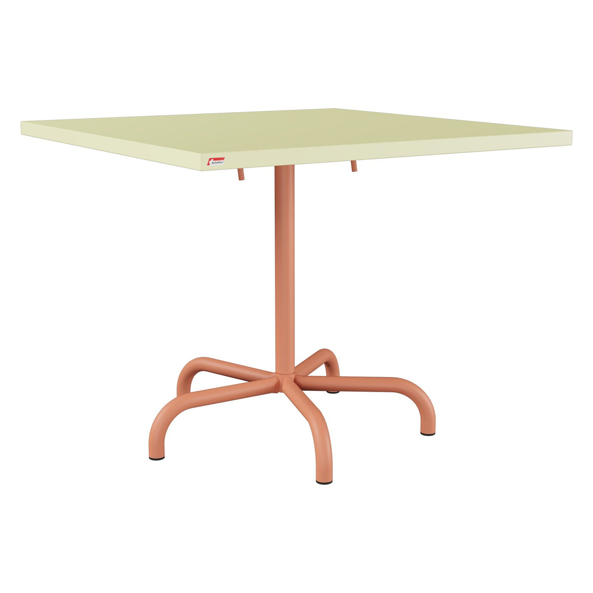 Schaffner Säntis Table repas rabattable 90x90cm – Jaune Buis 18 / Terracotta 84