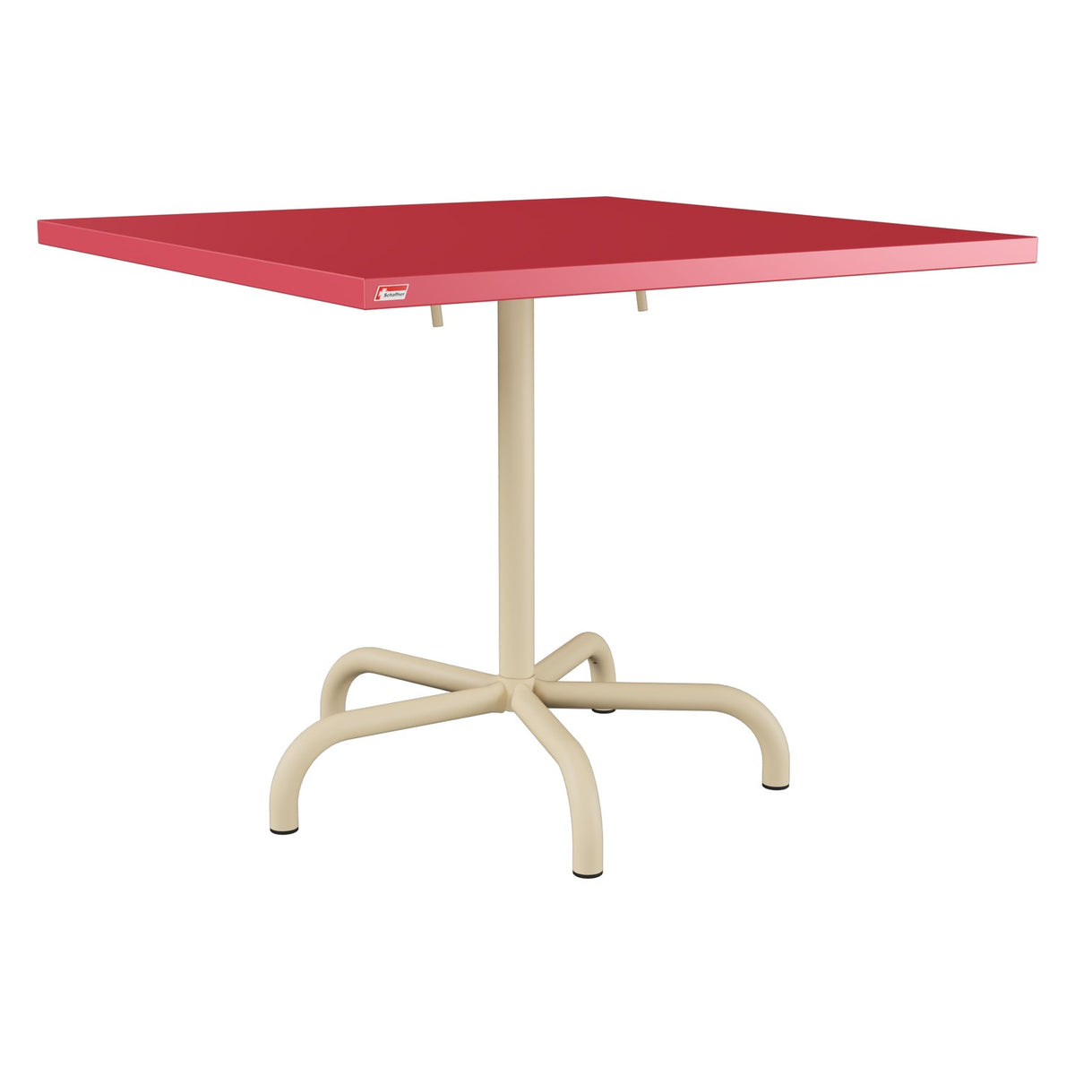 Schaffner Säntis Table repas rabattable 90x90cm – Rouge Érable 33 / Marron Pastel 83