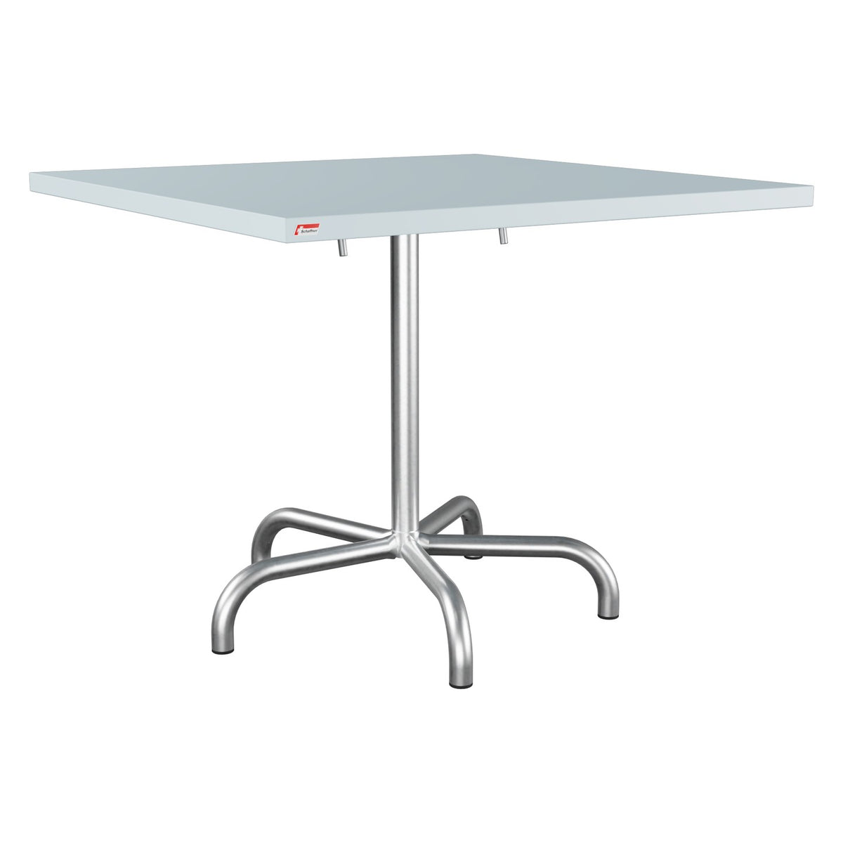 Schaffner Säntis Table repas rabattable 90x90cm – Bleu Pastel 51 / Galvanisé à chaud 02