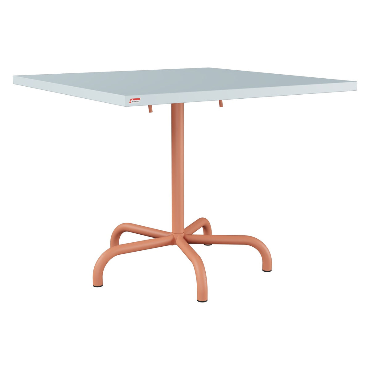 Schaffner Säntis Table repas rabattable 90x90cm – Bleu Pastel 51 / Terracotta 84