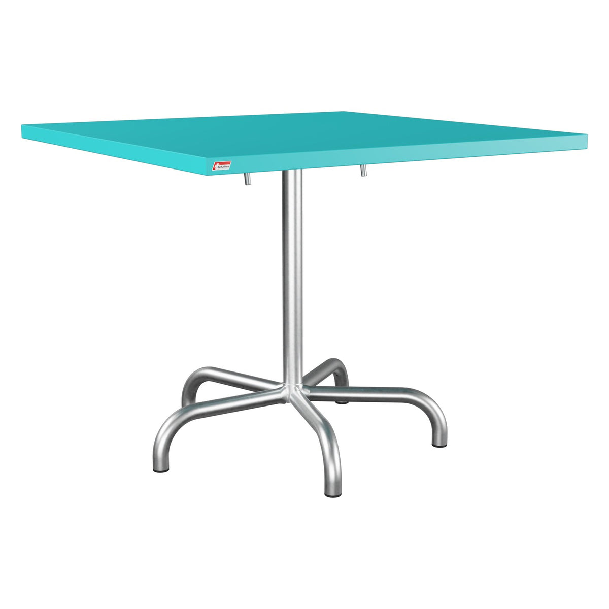 Schaffner Säntis Table repas rabattable 90x90cm – Turquoise 58 / Galvanisé à chaud 02
