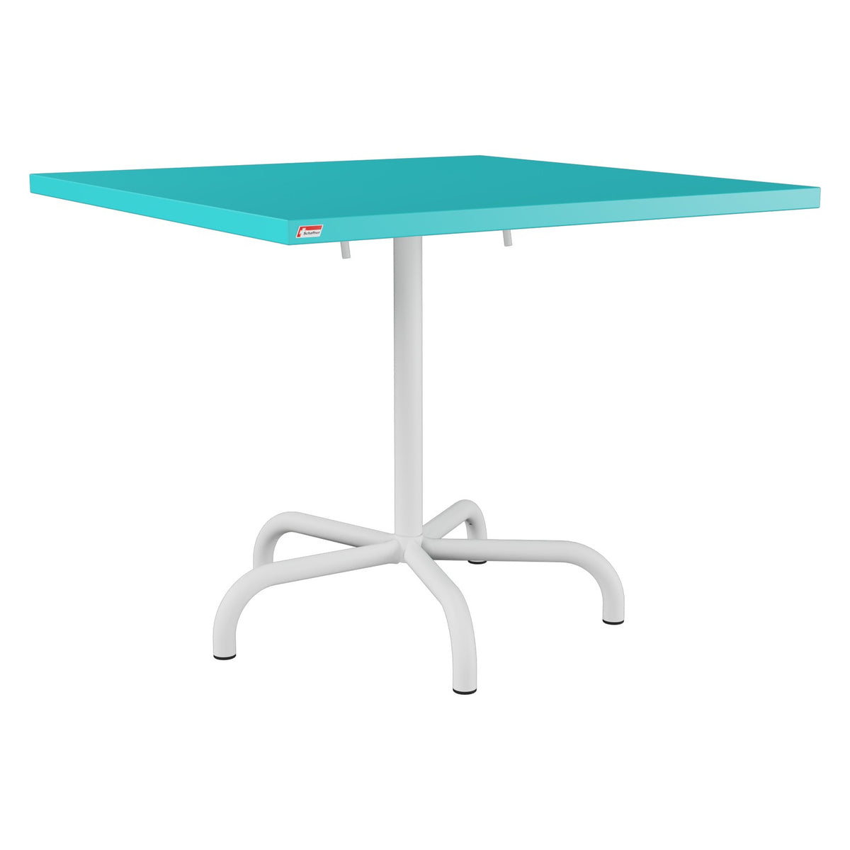Schaffner Säntis Table repas rabattable 90x90cm – Turquoise 58 / Blanc 90