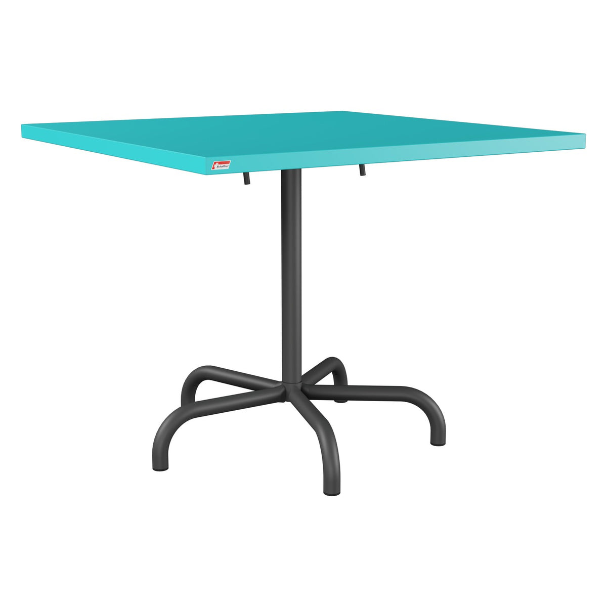 Schaffner Säntis Table repas rabattable 90x90cm – Turquoise 58 / Noir 91