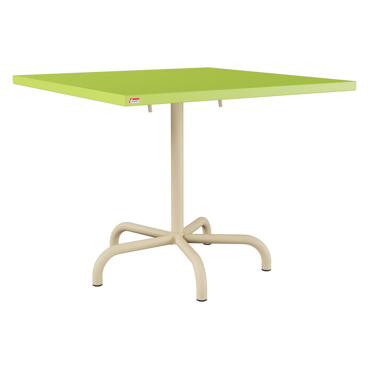 Schaffner Säntis Table repas rabattable 90x90cm – Vert clair 63 / Marron Pastel 83