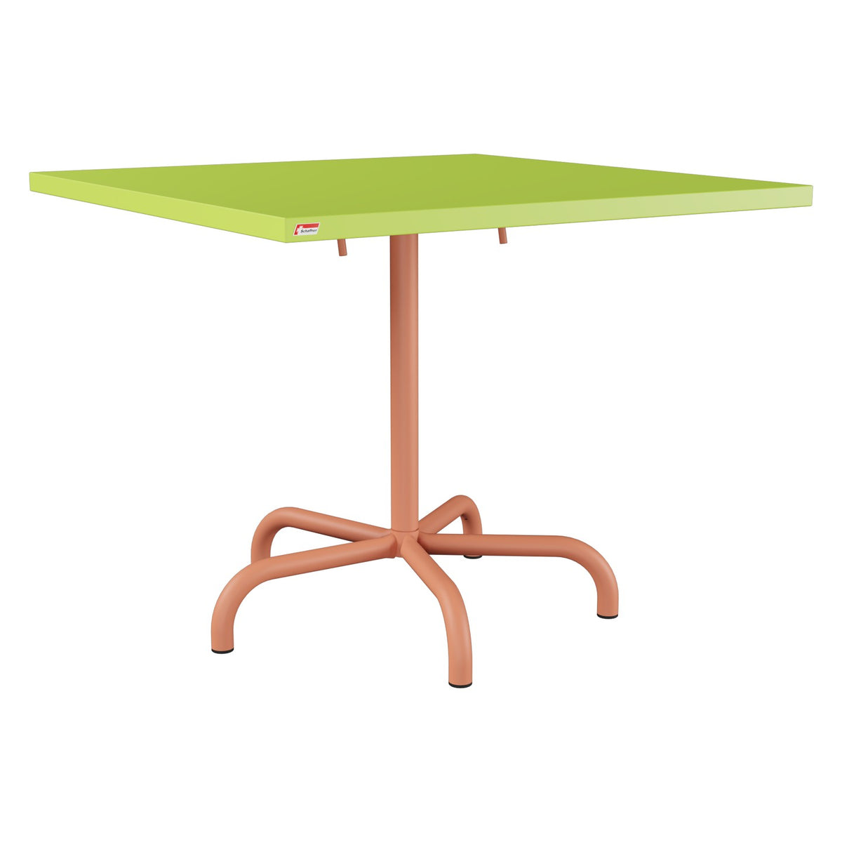 Schaffner Säntis Table repas rabattable 90x90cm – Vert clair 63 / Terracotta 84