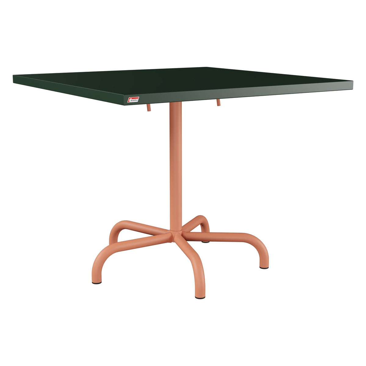 Schaffner Säntis Table repas rabattable 90x90cm – Vert Sapin 66 / Terracotta 84