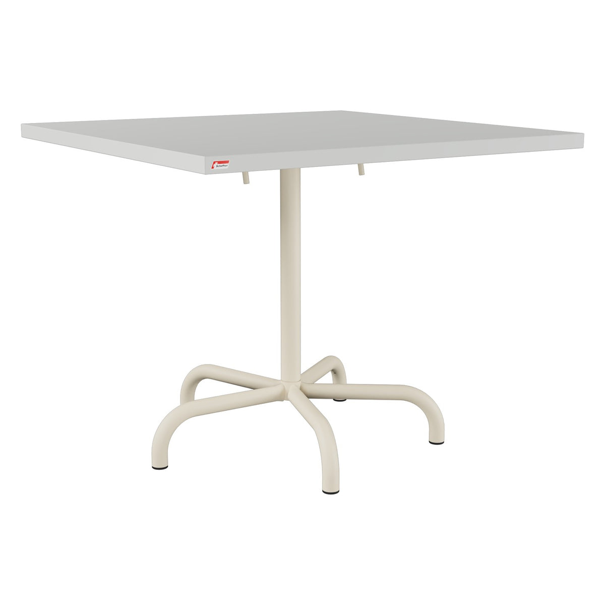 Schaffner Säntis Table repas rabattable 90x90cm – Gris Argent 78 / Sable Pastel 15
