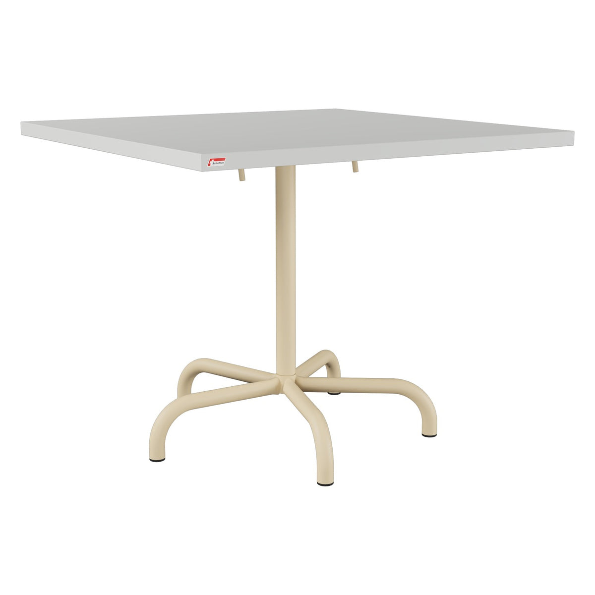 Schaffner Säntis Table repas rabattable 90x90cm – Gris Argent 78 / Marron Pastel 83