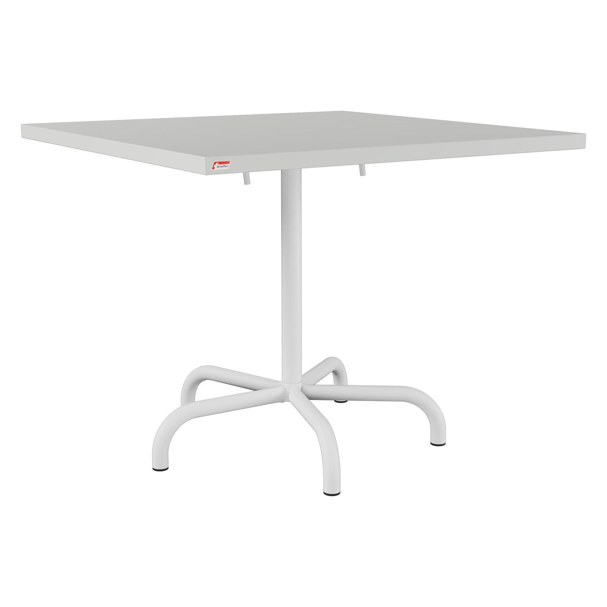 Schaffner Säntis Table repas rabattable 90x90cm – Gris Argent 78 / Blanc 90
