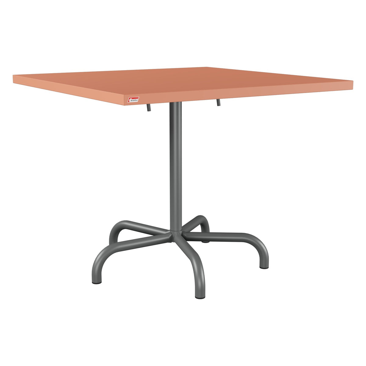 Schaffner Säntis Table repas rabattable 90x90cm – Terracotta 84 / Graphite 73